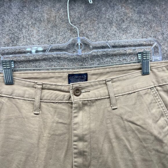 Levi’s Cargo Shorts Mens 34 Khaki Beige Cotton Twill Utility Pockets Casual - Picture 2 of 11